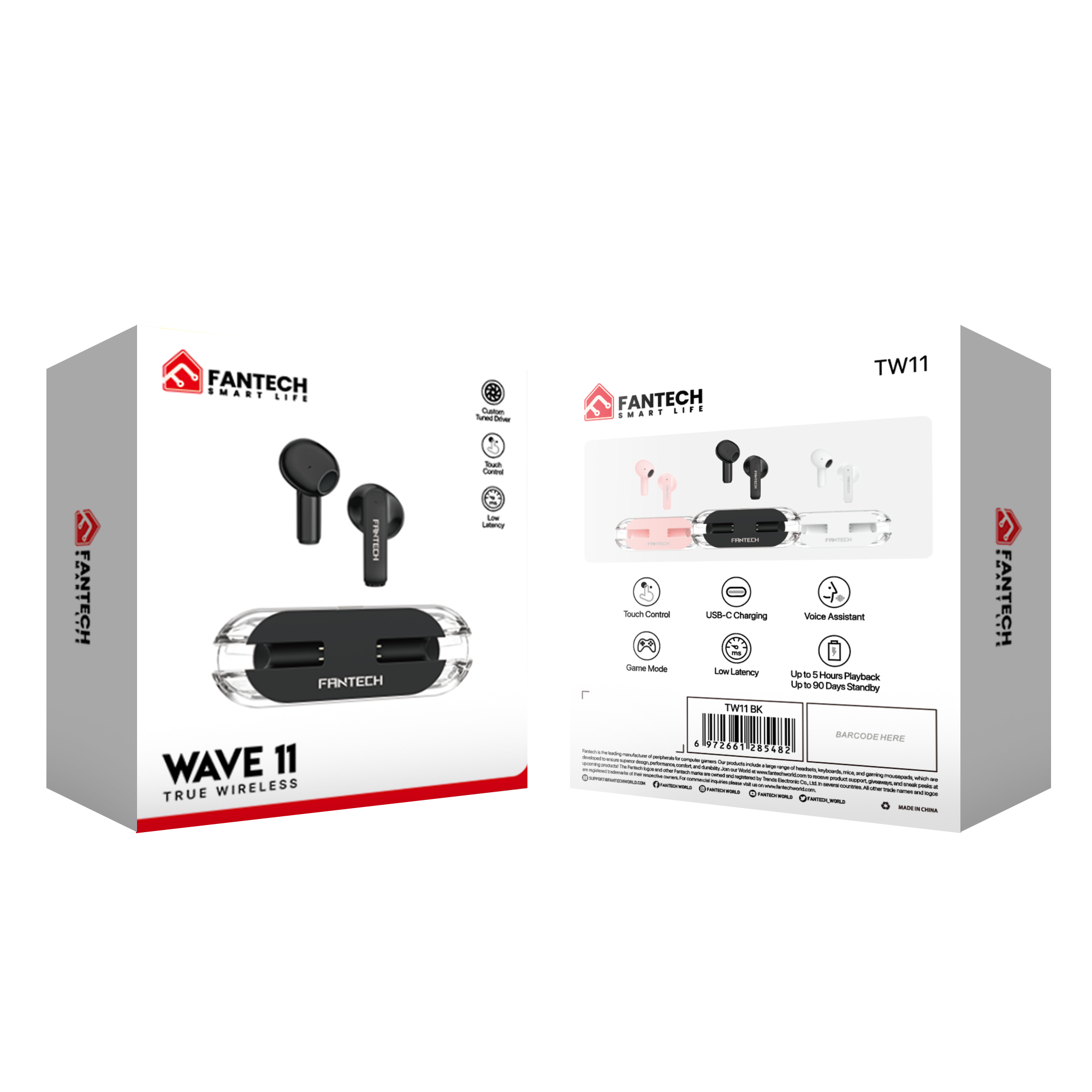 Fantech TWS WAVE Wireless Earphone Bluetooth TW11 & TW11V2 - Fantech Indonesia